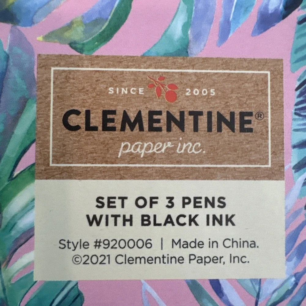 Clementine Coquette Lily Pulitzer Design 3 Pack Click Pens Refillable Ink NIB